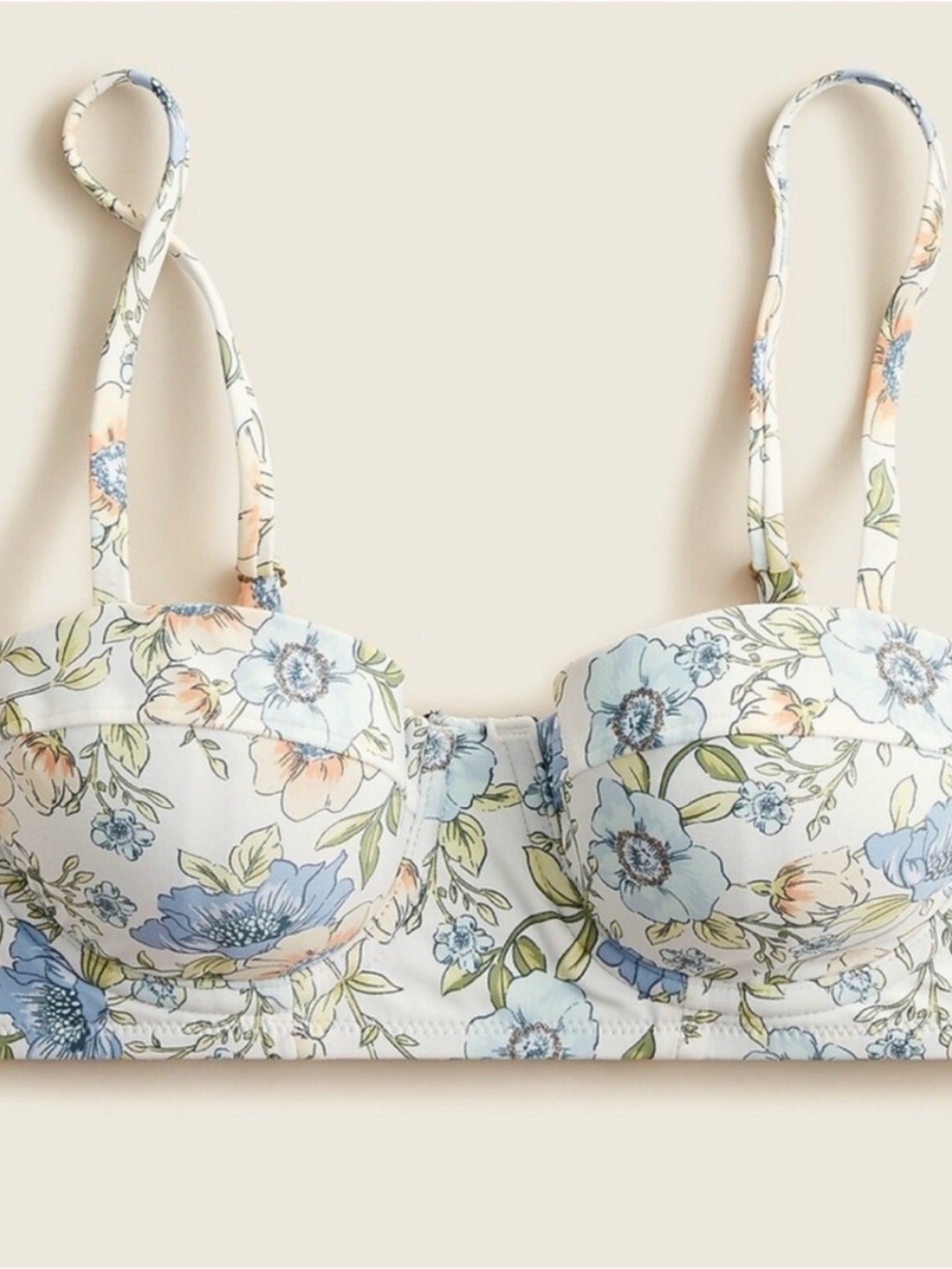 J Crew Floral Vines swim set; 38C and Large